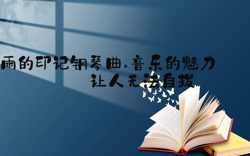雨的印记钢琴曲 音乐的魅力 — 让人无法自拔